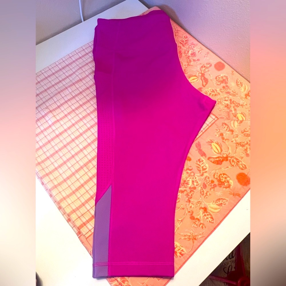 BROOKS Method 1/2 Crop Tight Hot Pink Barbiecore XXL Yoga Running Work Out Capri